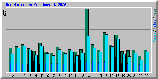 Hourly usage for August 2026